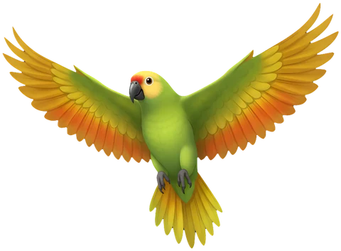 Parrot with its wings outstretched